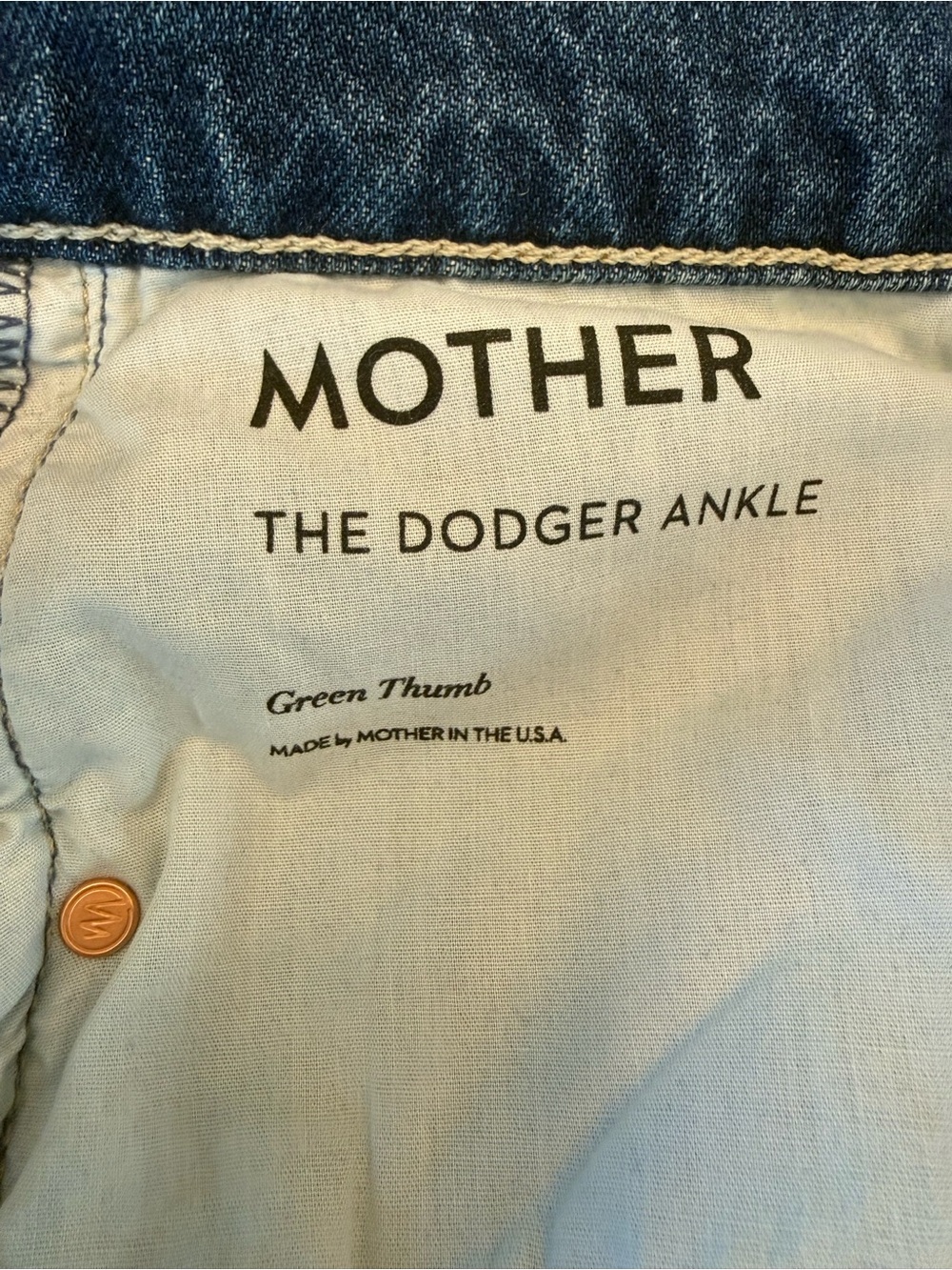 MOTHER THE DODGER ANKLE GREEN THUMB Cherry Embroidered jeans size 30 EUC - Picture 6 of 10